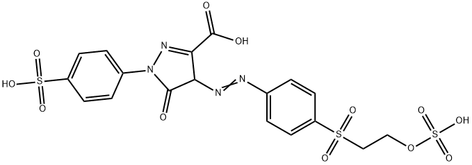 4,5-DIHYDRO-5-OXO-4-[[4-[[2-(SULPHOOXY)ETHYL]SULPHONYL]PHENYL]AZO]-1-(4-SULPHOPHENYL)-1H-PYRAZOLE-3- 结构式