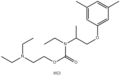 2-[1-(3,5-dimethylphenoxy)propan-2-yl-ethyl-carbamoyl]oxyethyl-diethyl -azanium chloride 结构式