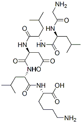 (2S)-6-amino-2-[[(2S)-2-[[(2S)-2-[[(2S)-2-[[(2S)-2-[(2-aminoacetyl)ami no]-4-methyl-pentanoyl]amino]-4-methyl-pentanoyl]amino]-3-carboxy-prop anoyl]amino]-4-methyl-pentanoyl]amino]hexanoic acid 结构式