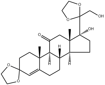 17,21-二羟基孕甾-5-烯-3,11,20-三酮 环 3,20-二(乙二缩醛) 结构式