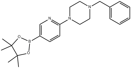 6-(4-苯甲基-1-哌嗪并)吡啶-3-硼酸频哪醇酯 结构式