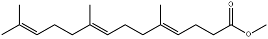 4,8,12-Tetradecatrienoic acid, 5,9,13-trimethyl-, methyl ester, (4E,8E)- 结构式