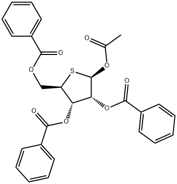 2,3,5-三-O-苯甲酰基-1-O-乙酰基-4-硫-D-核糖 结构式