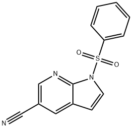 1-(苯磺酰基)-1H-吡咯并[2,3-B]吡啶-5-甲腈 结构式