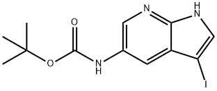 TERT-BUTYL3-IODO-1H-PYRROLO[2,3-B]PYRIDIN-5-YLCARBAMATE 结构式
