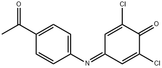 4-[(p-Acetylphenyl)imino]-2,6-dichloro-2,5-cyclohexadien-1-one 结构式