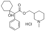 (1-Methyl-3-piperidyl)methyl-(1-hydroxycyclohexyl)phenylacetate hydroc hloride 结构式