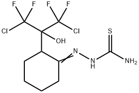 [[2-(1,3-dichloro-1,1,3,3-tetrafluoro-2-hydroxy-propan-2-yl)cyclohexylidene]amino]thiourea 结构式