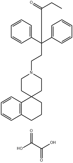 6-(3,4-dihydro-1'H,2H-spiro[naphthalene-1,4'-piperidin]-1'-yl)-4,4-diphenylhexan-3-one 结构式