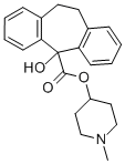 1-Methyl-4-piperidyl 5-hydroxy-10,11-dihydro-5H-dibenzo(a,d)cyclohepte ne-5-carboxylate 结构式