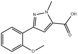 3-(2-Methoxyphenyl)-1-methyl-1{H}-pyrazole-5-carboxylic acid 结构式