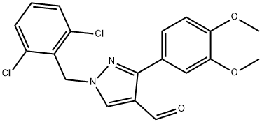 1-(2,6-二氯苄基)-3-(3,4-二甲氧苯基)-1H-吡唑-4-甲醛 结构式