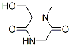 2,5-Piperazinedione,6-(hydroxymethyl)-1-methyl-(9CI) 结构式