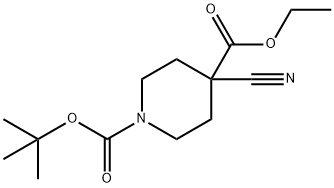 1-叔丁基 4-乙基 4-氰基哌啶-1,4-二甲酸酯 结构式