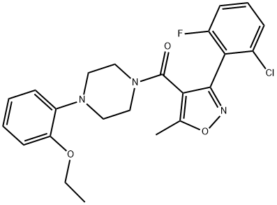 Methanone, [3-(2-chloro-6-fluorophenyl)-5-methyl-4-isoxazolyl][4-(2-ethoxyphenyl)-1-piperazinyl]- 结构式