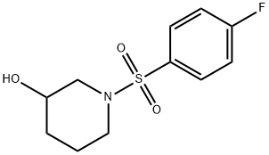 1-[(4-氟苯基)磺酰基]-3-哌啶醇 结构式