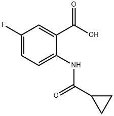 2-(环丙甲酰氨基)-5-氟苯甲酸 结构式