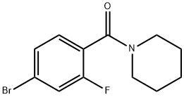 (4-溴-2-氟苯甲酰基)哌啶 结构式