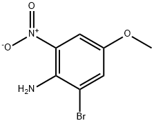 2-溴-4-甲氧基-6-硝基苯胺 结构式