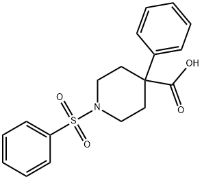 4-苯基-1-(苯磺酰基)哌啶-4-羧酸 结构式