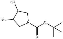 N-BOC-3-溴-4-羟基吡咯烷 结构式