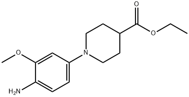 1-(4-氨基-3-甲氧基苯基)哌啶-4-羧酸乙酯 结构式