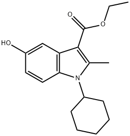 1-环己基-5-羟基-2-甲基-1H-吲哚-3-羧酸乙酯 结构式