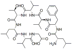 2-[[(2S)-2-[[(2S)-2-[[(2S,3R)-2-[[(2S)-2-[[(2S)-2-[[(2S)-2-[[(2S)-2-am ino-4-methyl-pentanoyl]amino]-3-phenyl-propanoyl]amino]-3-methyl-butan oyl]amino]-3-methyl-butanoyl]amino]-3-hydroxy-butanoyl]amino]-4-methyl -pentanoyl]amino]-3-methyl-butanoyl]amino]acetic acid 结构式