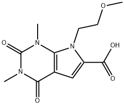 7-(2-甲氧基乙基)-1,3-二甲基-2,4-二氧-2,3,4,7-四氢-1H-吡咯并[2,3-D]嘧 啶-6-羧酸 结构式