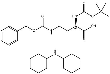 N-叔丁氧羰基-N'-苄氧羰基-D-2,4-二氨基丁酸二环己胺盐 结构式