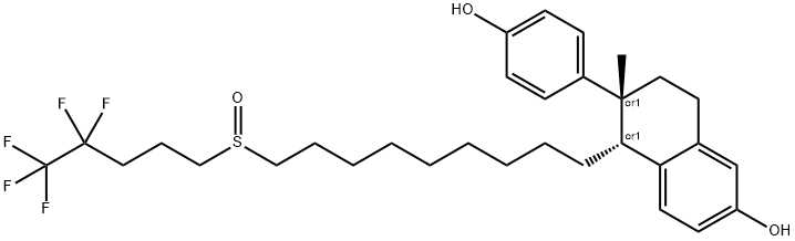 (5S,6S)-6-(4-hydroxyphenyl)-6-methyl-5-[9-(4,4,5,5,5-pentafluoropentyl sulfinyl)nonyl]tetralin-2-ol 结构式