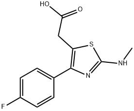 [4-(4-氟苯基)-2-(甲基氨基)-1,3-噻唑-5-基]乙酸 结构式