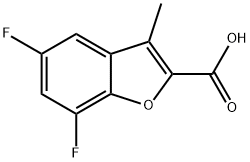 5,7-二氟-3-甲基-1-苯并呋喃-2-羧酸 结构式