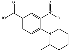 4-(2-Methyl-1-piperidinyl)-3-nitrobenzoic acid 结构式