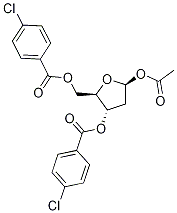 2-去氧-ALPHA-D-赤式戊呋喃糖 1-乙酸酯 3,5-双(4-氯苯甲酸酯) 结构式