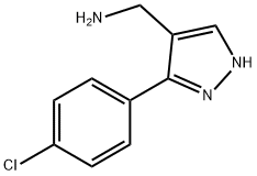 [3-(4-氯苯基)-2H-吡唑-4-基]甲胺 结构式