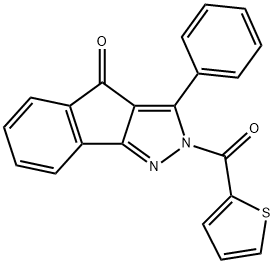 3-phenyl-2-(2-thienylcarbonyl)indeno[1,2-c]pyrazol-4(2H)-one 结构式