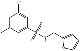 N-(Furan-2-ylMethyl)3-broMo-5-MethylbenzenesulfonaMide 结构式