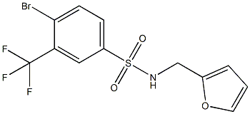 4-Bromo-N-(furan-2-ylmethyl)-3-(trifluoromethyl)benzenesulfonamide 结构式