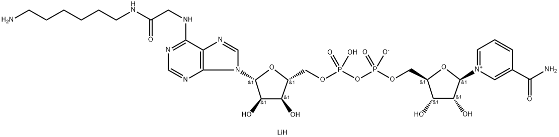 N6-([6-AMINOHEXYL]-CARBAMOYLMETHYL)-NICOTINAMIDE ADENINE DINUCLEOTIDE LITHIUM SALT 结构式