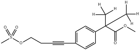 ALPHA,ALPHA-二(三氘甲基)-4-[4-[(甲基磺酰基)氧基]-1-丁炔-1-基]苯乙酸甲酯 结构式