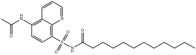 N-(5-acetamidoquinolin-8-yl)sulfonyldodecanamide 结构式