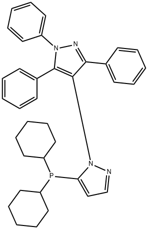 5-(二环己基膦基)-1',3',5'-三苯基-[1,4']-联-1H-吡唑 结构式