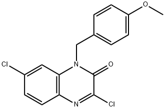 3,7-Dichloro-1-[(4-methoxyphenyl)methyl]-1,2-dihydroquinoxalin-2-one 结构式