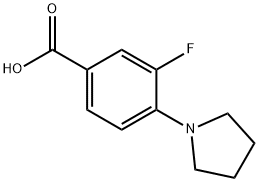 3-氟-4-(1-吡咯烷基)苯甲酸 结构式
