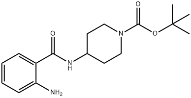 4-[(2-氨基苯甲酰基)氨基]哌啶-1-甲酸叔丁酯 结构式