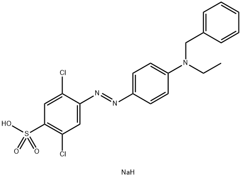 2,5-二氯-4-[4-(乙基-(苯基甲基)氨基)苯基]偶氮苯磺酸钠 结构式