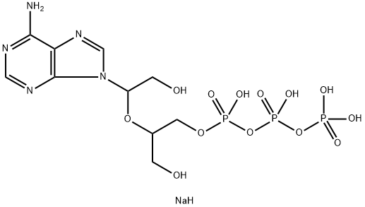 P- [2- [1-（6-（6-氨基-9H-嘌呤-9-基））-2-羟基羟乙氧基] -3-羟基丙基]三磷酸酯三钠盐 （9CI） 结构式