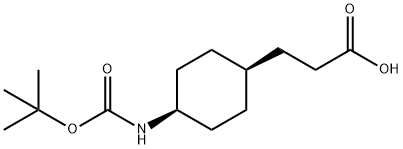 顺-3-[4-(BOC-氨基)环己基]丙酸 结构式