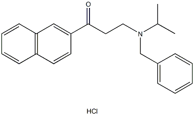 3-[异丙基(苄基)氨基]-1-(2-萘基)-1-丙酮盐酸盐 结构式